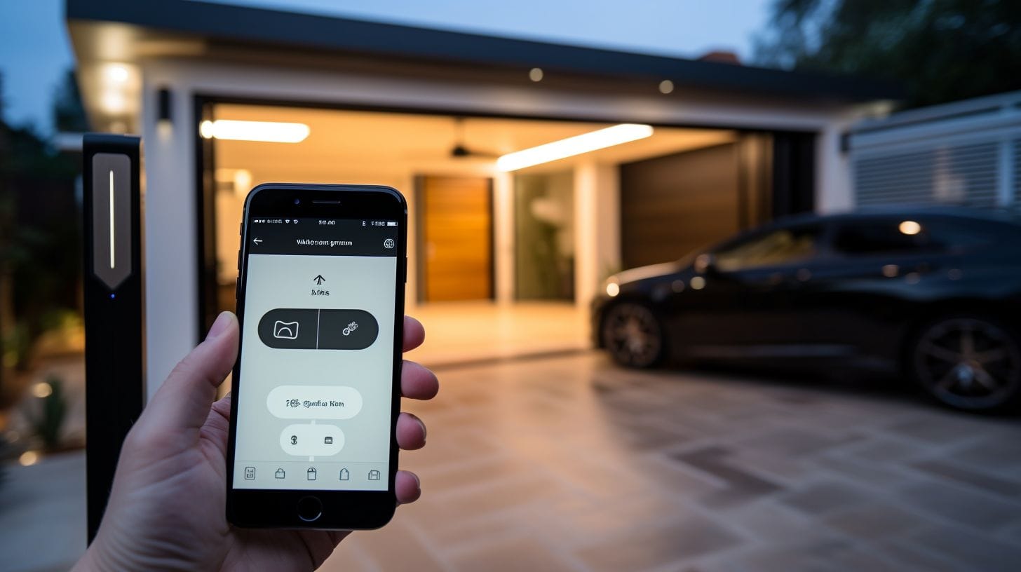 Smart garage door opener app interface